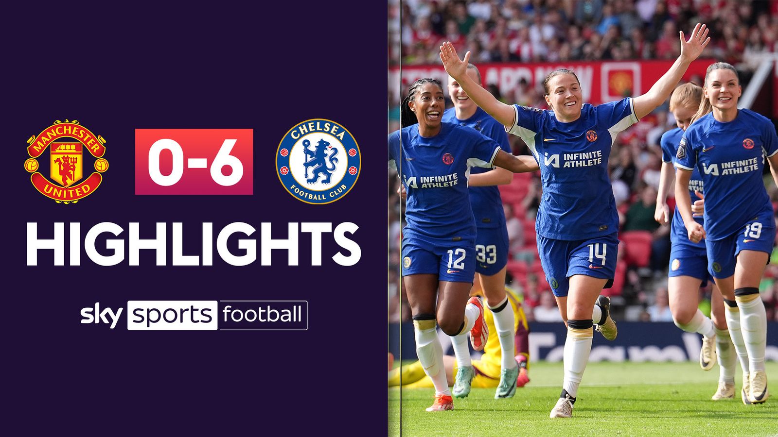 Man Utd 0-6 Chelsea: Emma Hayes' Blues win WSL title on manager's farewell