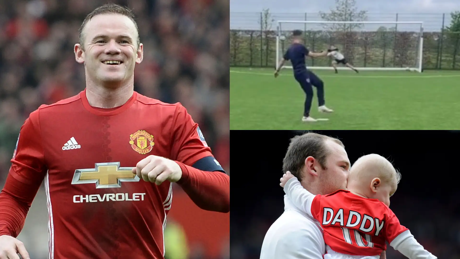VIDEO: Rooneys know how to finish! Kai showcases goalscoring skills to rival dad Wayne – with Man Utd academy star hitting the net with both feet