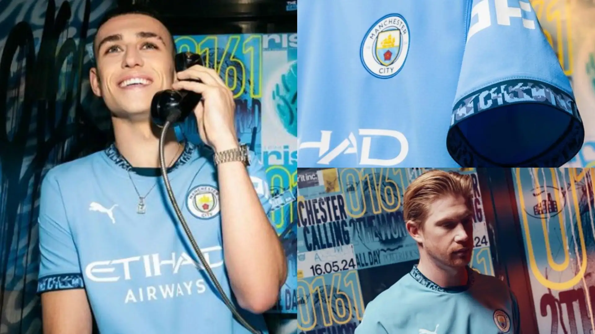 Title calling? Man City 2024-25 home kit features unique 0161 telephone graphic as Premier League giants & Puma pay homage to local area