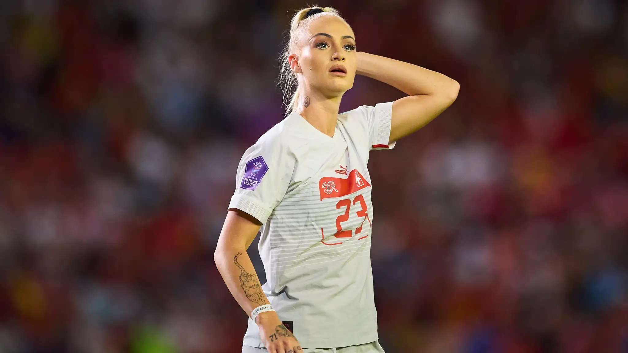 Heartbreak for Alisha Lehmann as Switzerland suffer shock Euro 2025 qualification defeat against Hungary