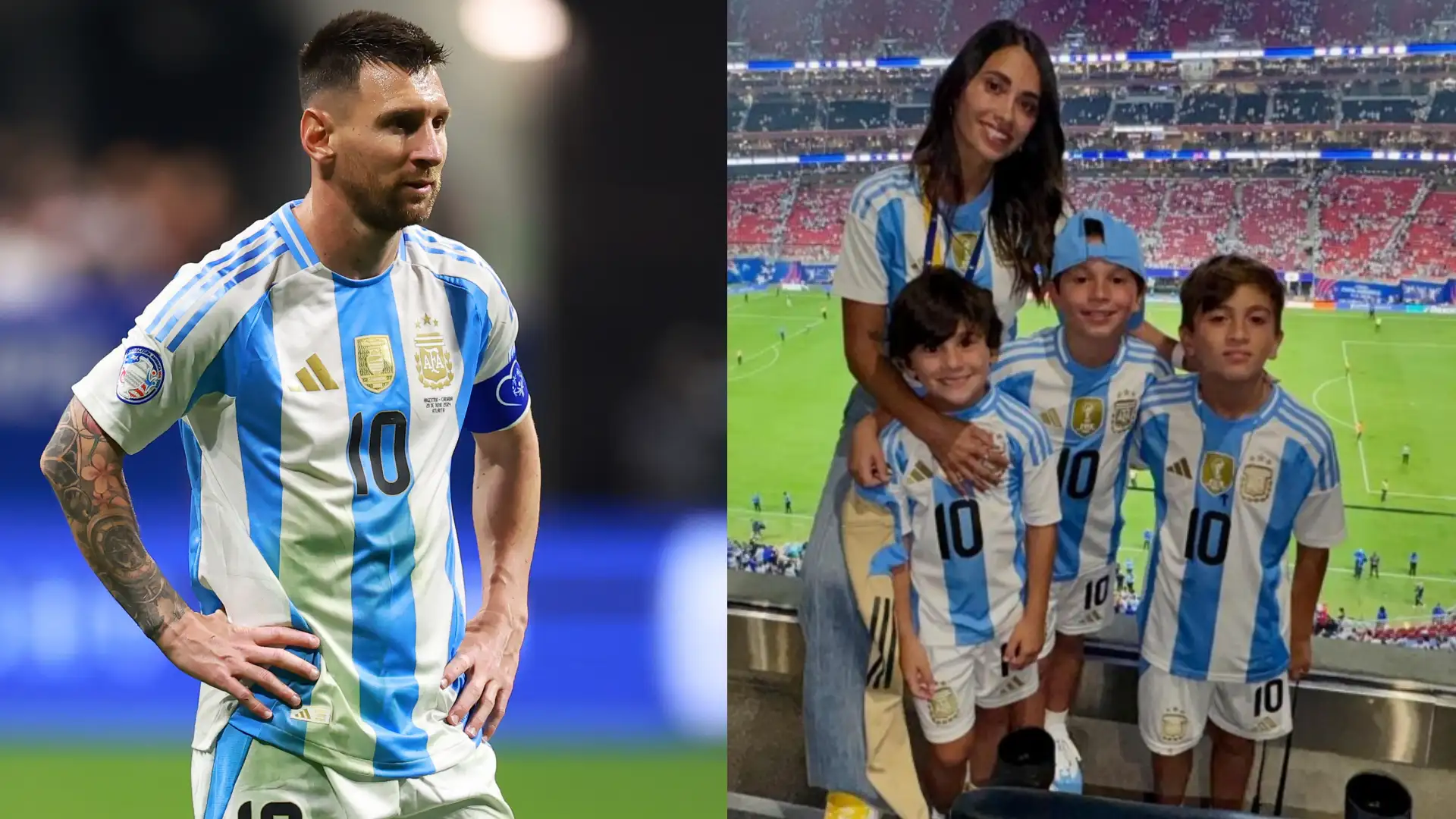 Team Messi! Antonela, Thiago, Mateo & Ciro cheer on Lionel at Copa America – with Inter Miami superstar helping Argentina to opening win over Canada