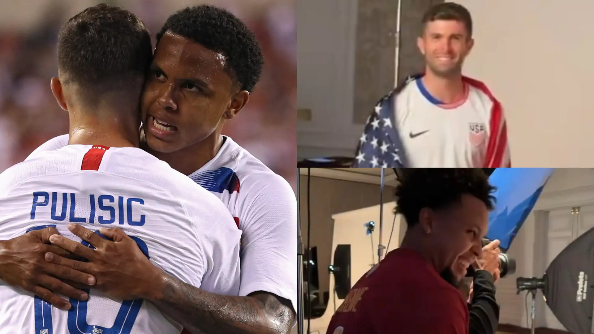 VIDEO: 'This is ridiculous!' - Christian Pulisic can't keep straight face after Weston McKennie gatecrashes USMNT photoshoot ahead of Copa America