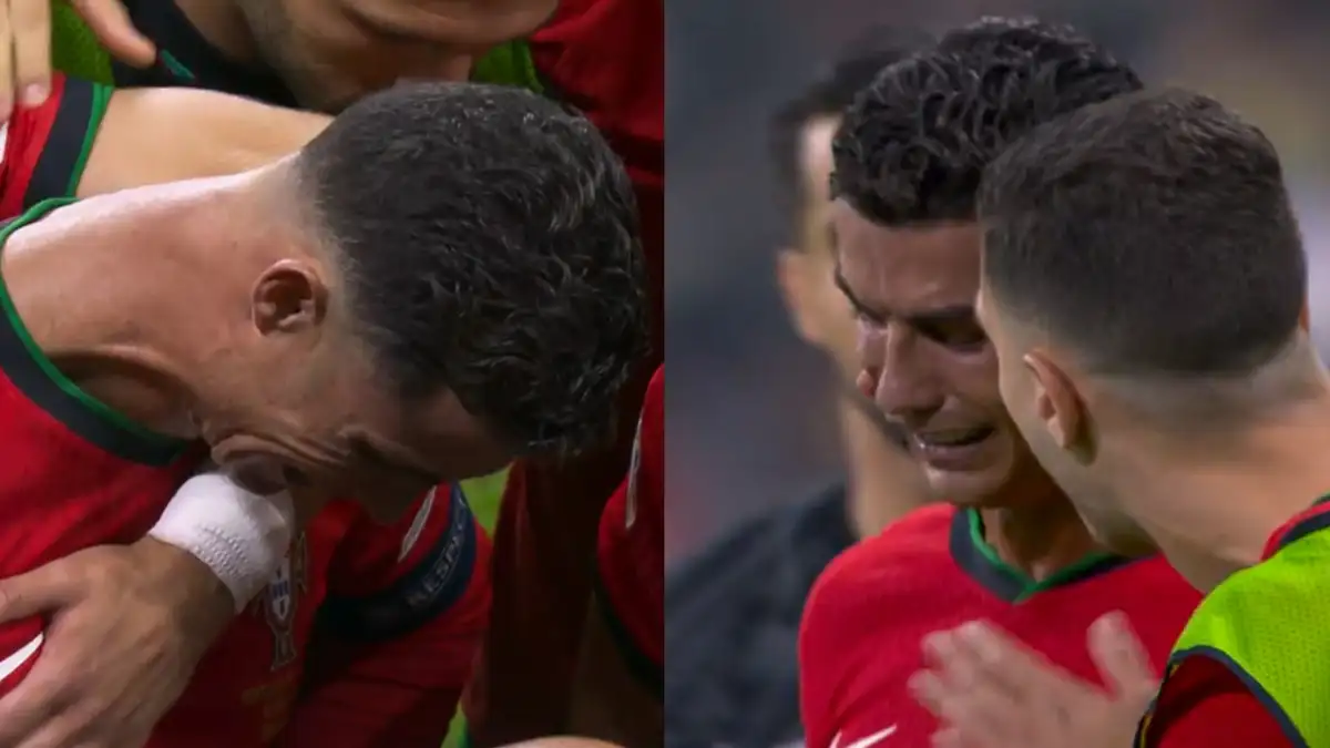 'Crying like a little girl' - Cristiano Ronaldo in tears after his penalty is saved as fans take pleasure in Portugal star's wasteful performance in Slovenia clash